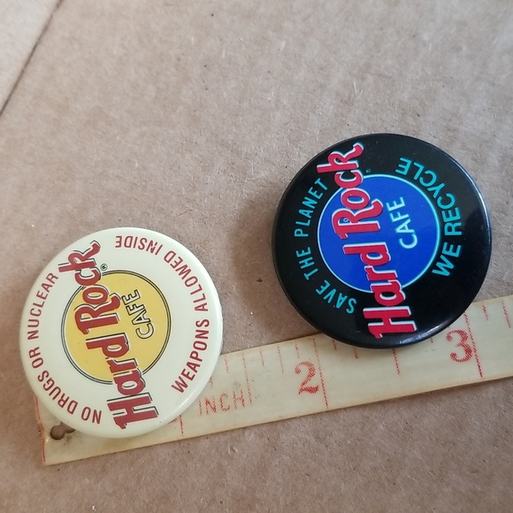 HARD ROCK CAFE No Drugs or Nuclear weapons allowed inside pins 2 - Picture 2 of 3